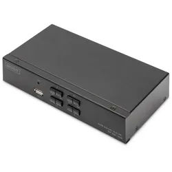 DIGITUS KVM Switch, 4x1 DP, DP Out,USB 4 x DP + 4x USB +4 Speaker + 4 Micro