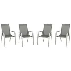 Gartensessel-Set 4tlg. stapelbar Urban Aluminium