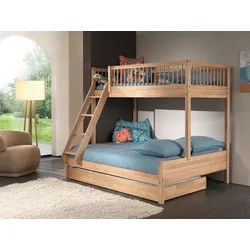 Vipack Etagenbett , Eichefarben , Holz , Eiche , massiv , Höhe ca. 26 cm , seitenverkehrt montierbar , 90x140 cm , Babymöbel & Kindermöbel, Kinderzimmer & Jugendzimmer, Stockbetten
