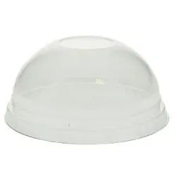 Verive Domdeckel ohne Loch, rPET, Ø 95 mm, Gewölbter Einwegdeckel für Take-away Speisen, 1 Karton = 31 Packungen à 62 Stück