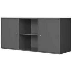 Hammel Furniture Sideboard Mistral, Hochwertig Schrank, hängend/stehend montierbar, mit zwei Türen, B: 133 cm, anpassungsbar Designmöbel grau