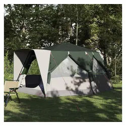 vidaXL Tipi-Zelt, Hütten-Zelt mit Dach mit Speicher Grün 400 x 350 x 212 cm grün