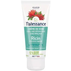 Natessance Pflegecreme ohne Ausspülen Rizinus und pflanzliches Keratin Strapaziertes Haar