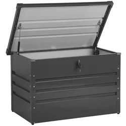 Beliani Auflagenbox Stahl graphitgrau 100/62 cm Cebrosa , Graphitfarben , Metall , 100x64x62 cm , Aufbewahrung & Schutzhüllen, Gartenboxen