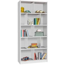 Carryhome Regal , Weiß , Holzwerkstoff , 90x197x38 cm , Made in Germany , Typenauswahl, Beimöbel erhältlich, stehend, in verschiedenen Holzdekoren erhältlich , Wohnzimmer, Regale, Bücherregale