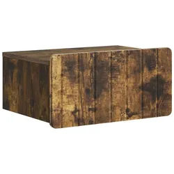vidaXL Nachttisch Wandmontierter Nachttisch Geräucherte Eiche 49 x 34,5 x 24 cm (1-St)