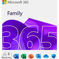 Microsoft 365 Family [6 Benutzer /1 Jahr / 6TB OneDrive] - mit Word, Excel, PowerPoint, OneNote, Outlook, Access und mehr