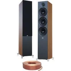 ELAC Debut F6.3 Standlautsprecher Walnuss Oehlbach Set