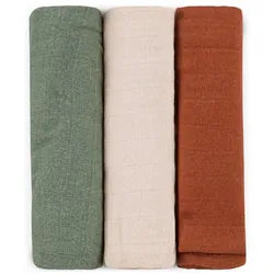 Petite&Mars Moussy Stoffwindeln Earth Tones 68 x 68 cm 3 St.