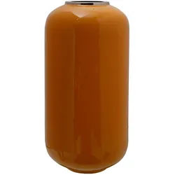 Kayoom Vase , Silberfarben, Gelb , Metall , rund , 23x45x23 cm , Bsci , Dekoration, Vasen, Metallvasen