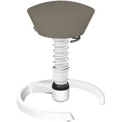 Aeris Bürohocker , Weiß, Beige , Metall, Textil , C-Form, rund , 55x45.66x55 cm , Made in Germany, Oeko-Tex® Standard 100, AGR-geprüft , Büromöbel, Bürostühle, Bürohocker