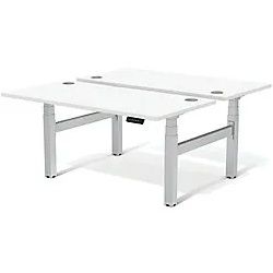 Rechteckiger Sitz-Stehschreibtisch Weiß Stahl, MFC, PVC CAMBIO 1600 x 800 x 645-1305 mm