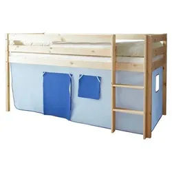 Spielbett 'Malte', aus Kiefer, dunkelblau/hellblau/kiefer