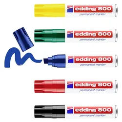 edding Permanentmarker Edding 4-800999 Permanentmarker Schwarz, Rot, Blau, Grün, Gelb wasser