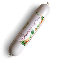 Perro Delikatessrollen Menü Truthahn & Karotten - Singleprotein Hundewurst Futter 400 g