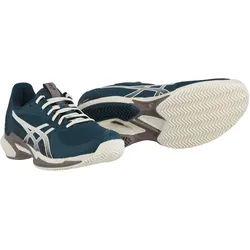 Asics Tennisschuhe Solution Speed FF 3 Clay/Sandplatz/Leichtigkeit 2025 dunkelgrün/cremeweiss Herren