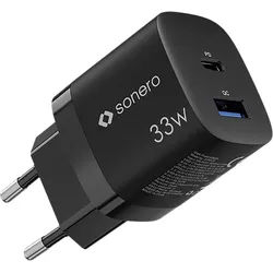 SONERO USB-C & USB-A GaN Ladegerät, X-PS120, 2 Port, 33W, schwarz