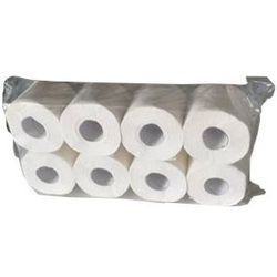 Basic Toilettenpapier, 2-lagig, Weißes WC-Papier aus Recyclingmaterial, 1 Paket = 8 Packungen à 8 Rollen = 64 Rollen