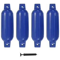 vidaXL PKW-Anhänger 41 x 115 cm Bootsfender 4 Stk Blau 41x11,5 cm PVC blau