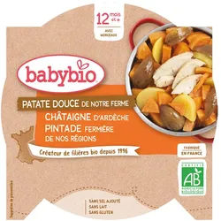 Babybio Patate Douce Châtaigne D'ardèche Pintade Fermiere DE NOS Régions ab 12 Monate