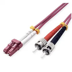 VALUE LWL-Kabel 50/125μm OM4, LC/ST Glasfaserkabel, (50.0 cm), LSOH lila