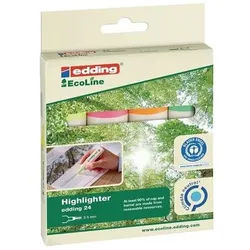 Edding Textmarker 24 EcoLine Neonfarben gelb /orange/rosa/hellgrün Strich-B.2-5mm