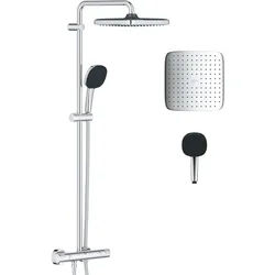 Grohe Vitalio Comfort Duschset Wandmontage mit Thermostat mit Kopfbrause StarLight Chrom 26696001