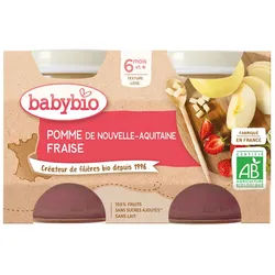 Babybio Pomme DE Nouvelle-Aquitaine & Fraise ab 6 Monaten
