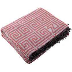Zoeppritz Tagesdecke Legacy Coral , Koralle , Textil , 140x190 cm , Fransen , Heimtextilien, Wohntextilien, Kuscheldecken