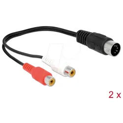 DELOCK 85835 - Kabel DIN 5 Pin Stecker > Cinch 2 x Buchse 0,2 m