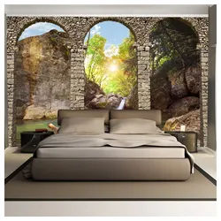 Basera® Fototapete 10110904-26 grau|grün 3,50 m x 2,45 m