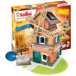 teifoc Solar Windmühle und Wassermühle Steinbaukasten, (Modellbausatz, 380 St., MINT Lernspielzeug), Solarbetrieben, Made in Germany