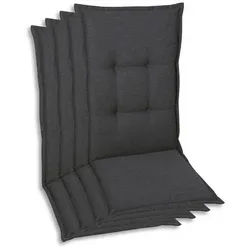 Xxxl Sesselauflagenset , Anthrazit , Textil , 4-teilig , Uni , Füllung: Schaumstoff, Vlies , 50x7x120 cm , Oeko-Tex® Standard 100 , pflegeleicht, hochwertige Qualität, langlebig, für den Außenbereich geeignet, mittels Bändern zu befestigen, mittels Gurtband zu befestigen , Gartenmöbel, Gartenpolster & Auflagen, Sesselauflagen
