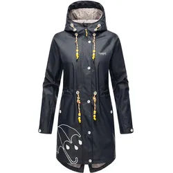 Outdoorjacke MARIKOO "Dancing Umbrella" Gr. L, blau (navy) Damen Jacken Outdoorjacken mit einer großen Kapuze