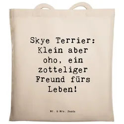 Mr. & Mrs. Panda Tragetasche Spruch Skye Terrier Freund - Transparent - Geschenk, zotteliger Freun (1-tlg)