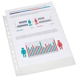 10 BRUNNEN Prospekthüllen DIN A4 transparent genarbt 0,06 mm