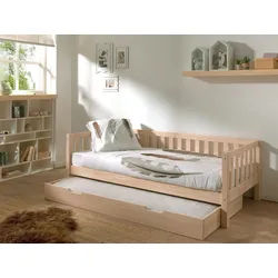 Vipack Ausziehbett , Kieferfarben , Holzwerkstoff , Kiefer , Höhe ca. 10 cm , 90x200 cm , Lattenrost,nicht verstellbar , Babymöbel & Kindermöbel, Kinderzimmer & Jugendzimmer, Kinderbetten, Kinderbetten & Jugendbetten