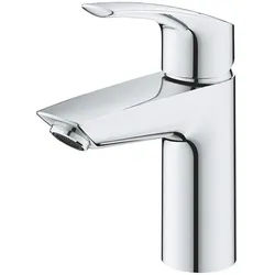 Grohe Eurosmart Einhand-Waschtischbatterie, S-Size, Chrom, Einlochmontage, Temperaturbegrenzer, glatter Körper Push-Open 23922003