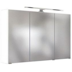 Held Spiegelschrank , Weiß , Glas , 6 Fächer , 100x64x20 cm , Made in Germany , Badezimmer, Badmöbelsets & -serien, Badmöbelserien