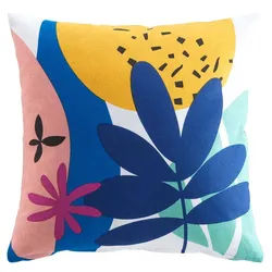 Douceur d ́intérieur Zierkissen Papaya 45/45 cm , Naturmaterialen , Quadratisch , 45x45 cm , Heimtextilien, Wohntextilien, Kissen, Zierkissen