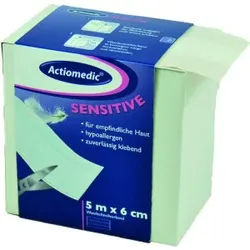 Actiomedic® Sensitive Wundschnellverband/Pflaster, Individuell zuschneidbarer Wundschnellverband, 1 Spenderkarton: 6 cm x 5 m, Sensitive