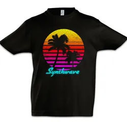 Urban Backwoods Print-Shirt Synthwave I Kinder T-Shirt Attack Decay Sustain Release Audio LFO Wave (1-tlg) Waves Sound Music DJ schwarz 152/164