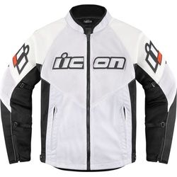 Icon Mesh AF Motorrad Lederjacke, weiss, Größe S