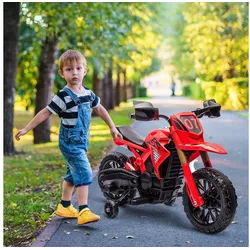AIYAPLAY Elektro-Kindermotorrad 6V, mit Stützrädern, Hupe und Startgeräusch, Belastbarkeit 30 kg, (1-tlg), 3 km,h, für 3-8 Jahre Kinder, max. 30 kg, Rot rot