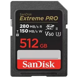 SanDisk SDXC Extreme PRO 150MB/s V60 UHS-II Class10 R280-/W Speicherkarte 512 GB