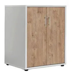 Mid.you Aktenschrank , Weiß, Eichefarben , Holzwerkstoff , 2 Fächer , 54x74x50 cm , Made in Germany , erweiterbar , Büromöbel, Büroschränke, Aktenschränke