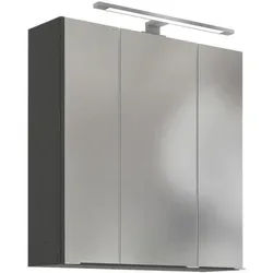 Spiegelschrank Arezzo mit LED 3-türig ca. 60x64 cm Grau