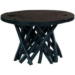 Kayoom Beistelltisch , Schwarz , Holz , Teakholz , rund , 60x40x60 cm , Wohnzimmer, Wohnzimmertische, Beistelltische, Beistelltische Holz