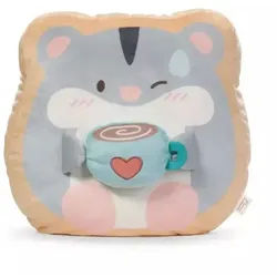 Nici MyMochi: Shai Plüschkissen-Hamster mit Tasse - 35 x 33 cm