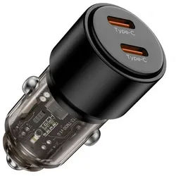 TECH PROTECT CC03 KFZ-Adapter Kfz-Stecker (12 V/24 V Zigarettenanzünder) zu USB-C Buchse, 2-Port Schnellladegerät mit 100 W Power Delivery schwarz